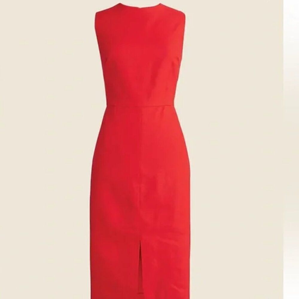 J. Crew Red Midi Sheath Dress